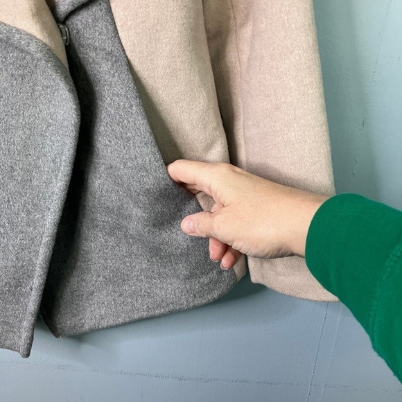 Lucky Brand Beige Tan and Gray Asymmetrical Wool Blend Jacket Women's Size XS - Picture 14 of 16